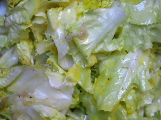 scarole-salade-vinaigrette-vinaigre de Banyuls-sans gluten-ail-blog Narbonne-blogueuse Narbonne